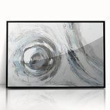 Serene Landscape Wall Art – Abstract Swirl in Blue & Gray