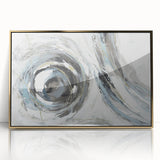 Serene Landscape Wall Art – Abstract Swirl in Blue & Gray