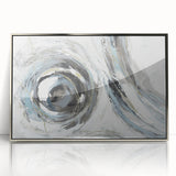 Serene Landscape Wall Art – Abstract Swirl in Blue & Gray