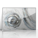 Serene Landscape Wall Art – Abstract Swirl in Blue & Gray