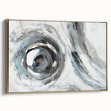 Serene Landscape Wall Art – Abstract Swirl in Blue & Gray