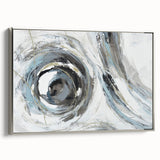 Serene Landscape Wall Art – Abstract Swirl in Blue & Gray