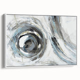 Serene Landscape Wall Art – Abstract Swirl in Blue & Gray