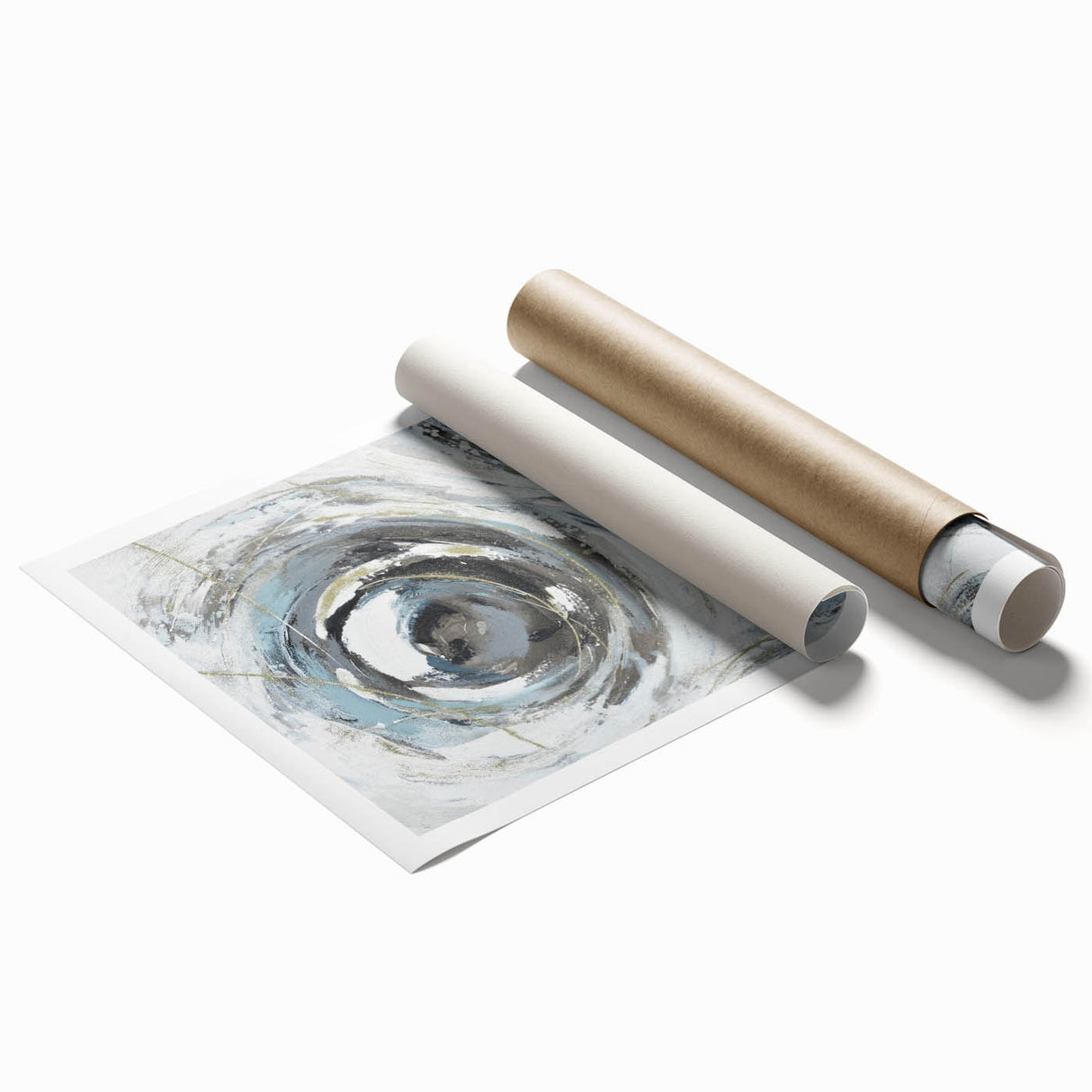 Serene Landscape Wall Art – Abstract Swirl in Blue & Gray
