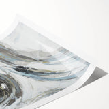 Serene Landscape Wall Art – Abstract Swirl in Blue & Gray