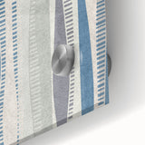 Geometric Abstract Canvas Art – Blue and Gray Wavy Line Texture