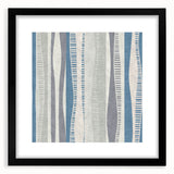 Geometric Abstract Canvas Art – Blue and Gray Wavy Line Texture
