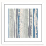 Geometric Abstract Canvas Art – Blue and Gray Wavy Line Texture