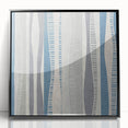 Geometric Abstract Canvas Art – Blue and Gray Wavy Line Texture