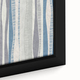 Geometric Abstract Canvas Art – Blue and Gray Wavy Line Texture