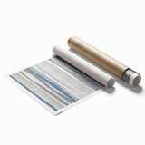 Geometric Abstract Canvas Art – Blue and Gray Wavy Line Texture