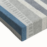 Geometric Abstract Canvas Art – Blue and Gray Wavy Line Texture