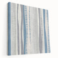 Geometric Abstract Canvas Art – Blue and Gray Wavy Line Texture