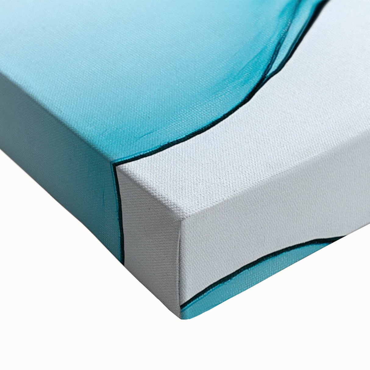 Teal & Gold Fluid Abstract Wall Art – Modern Acrylic Canvas Print