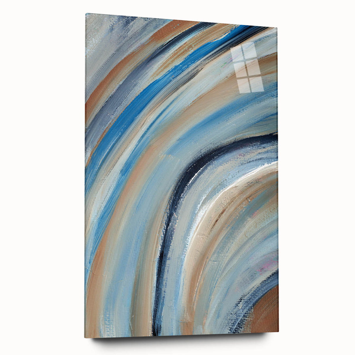 Sweeping Motion Blues – Modern Abstract Canvas Prints in Earth Tones