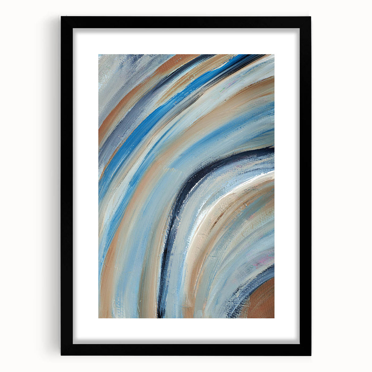 Sweeping Motion Blues – Modern Abstract Canvas Prints in Earth Tones