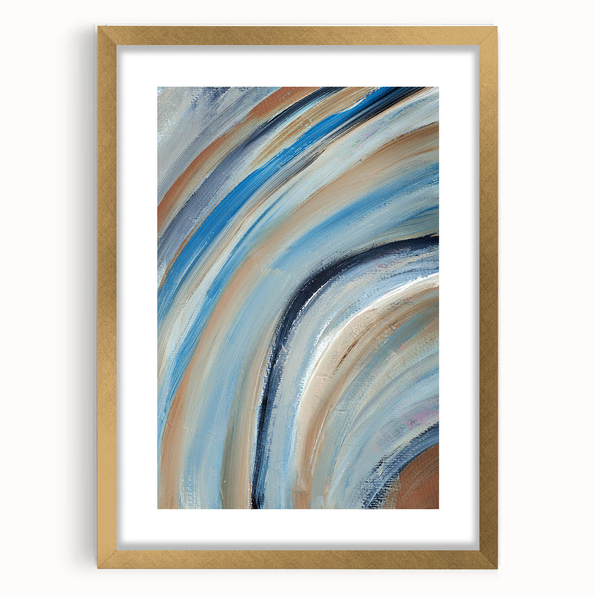 Sweeping Motion Blues – Modern Abstract Canvas Prints in Earth Tones