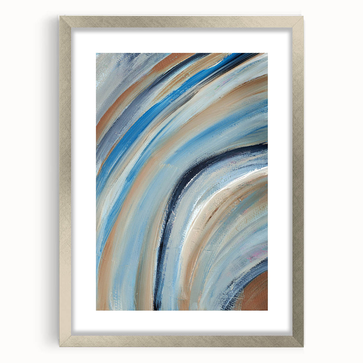 Sweeping Motion Blues – Modern Abstract Canvas Prints in Earth Tones