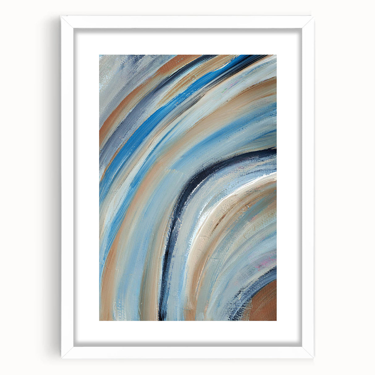 Sweeping Motion Blues – Modern Abstract Canvas Prints in Earth Tones