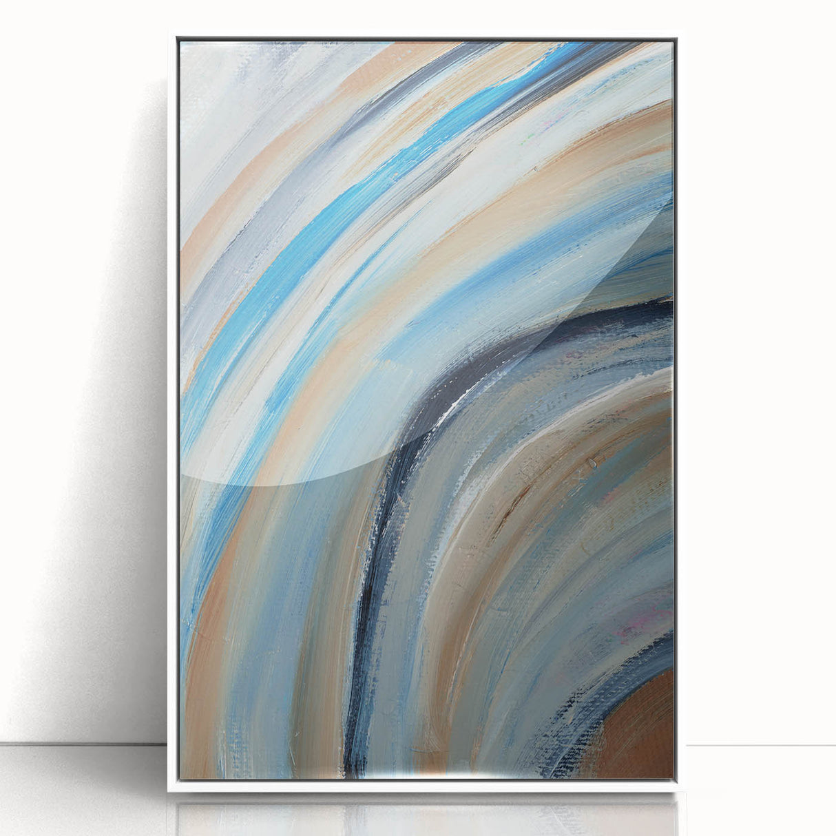 Sweeping Motion Blues – Modern Abstract Canvas Prints in Earth Tones
