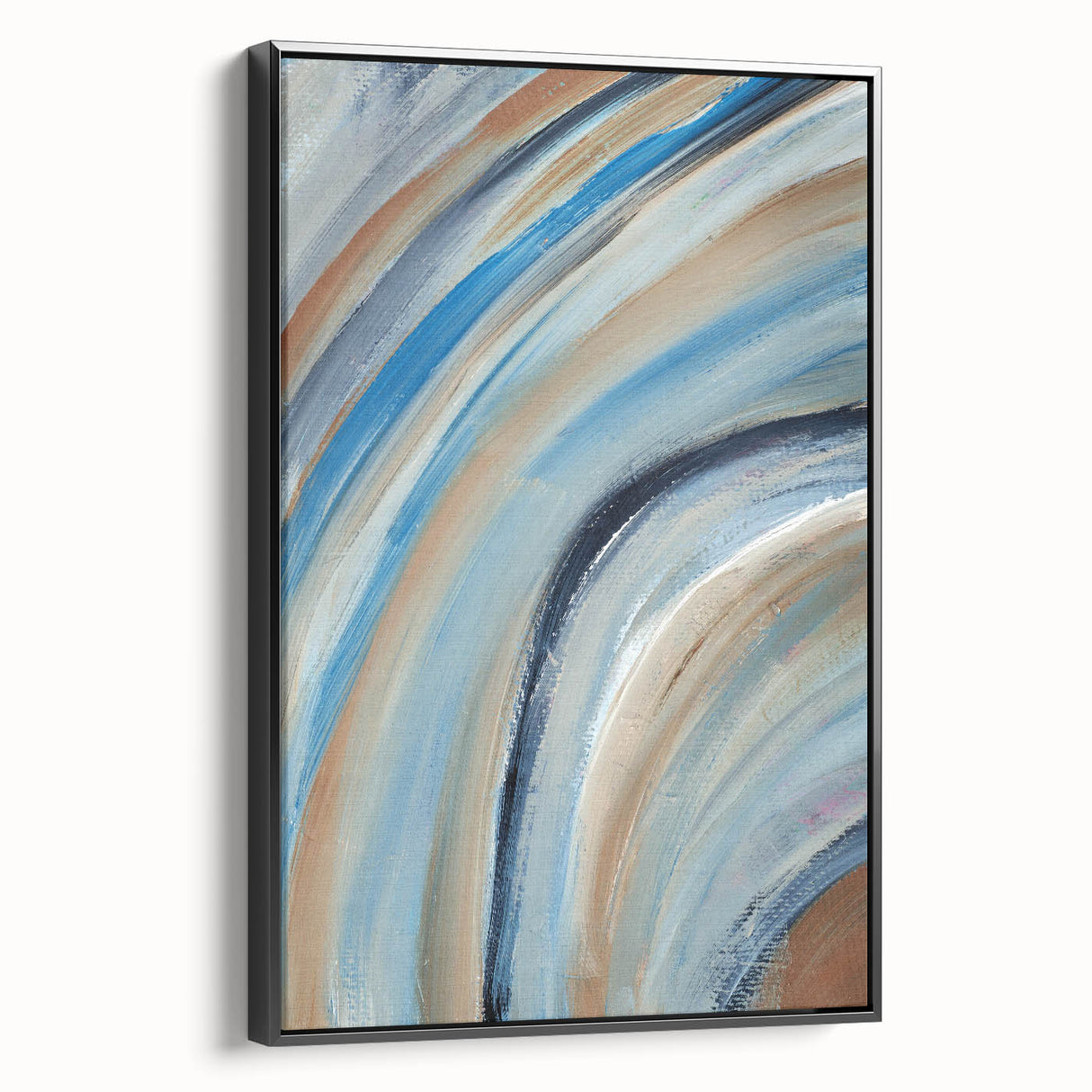 Sweeping Motion Blues – Modern Abstract Canvas Prints in Earth Tones