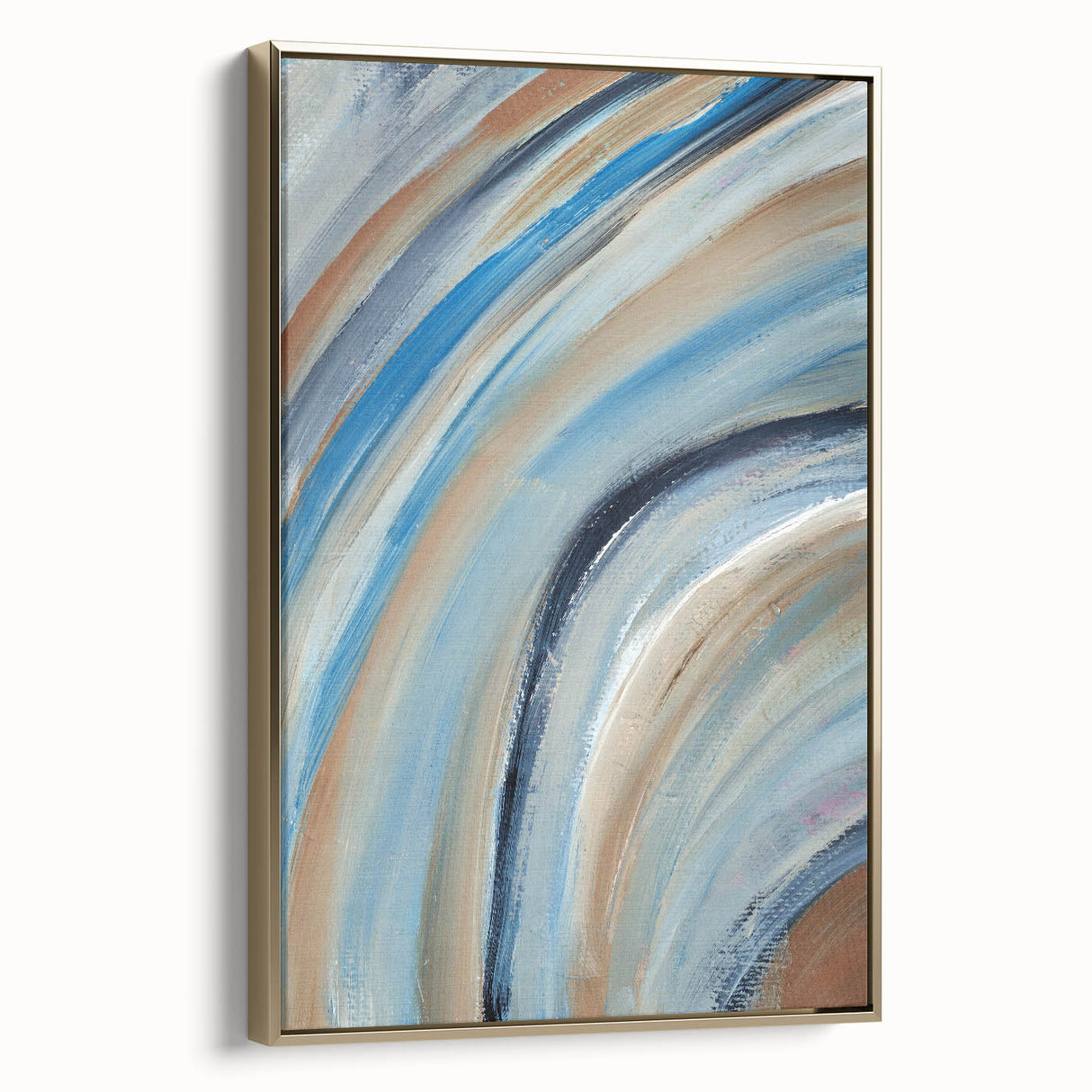 Sweeping Motion Blues – Modern Abstract Canvas Prints in Earth Tones