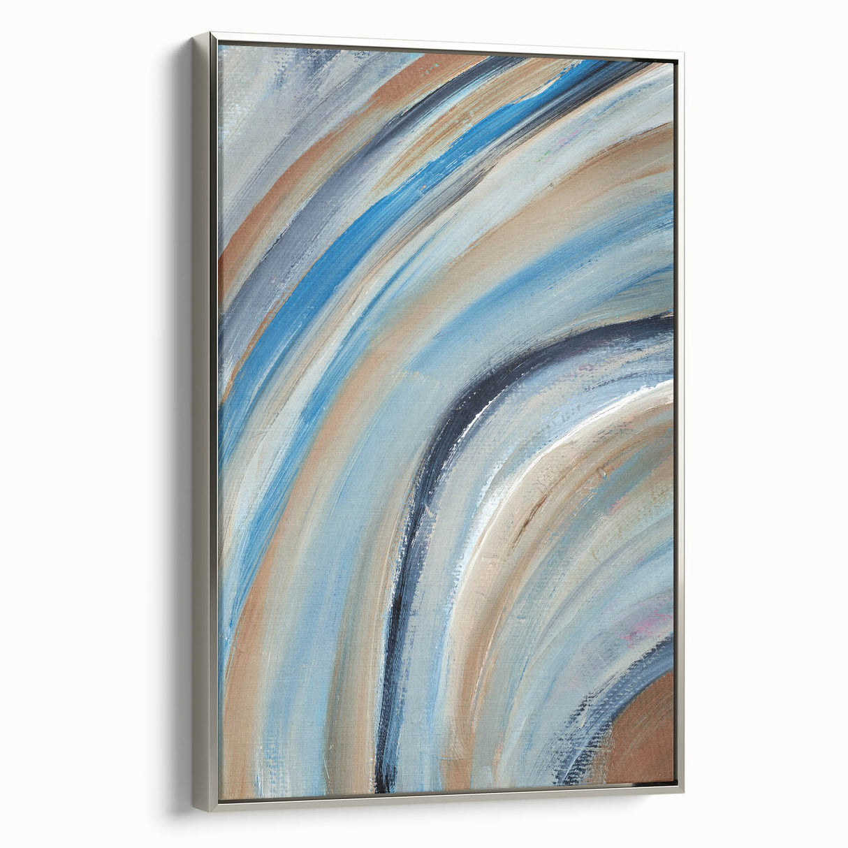 Sweeping Motion Blues – Modern Abstract Canvas Prints in Earth Tones