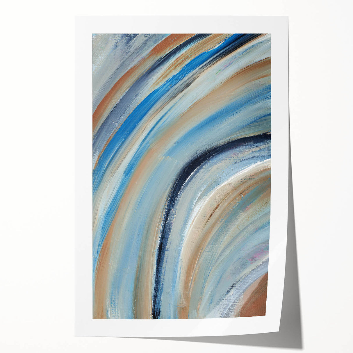 Sweeping Motion Blues – Modern Abstract Canvas Prints in Earth Tones