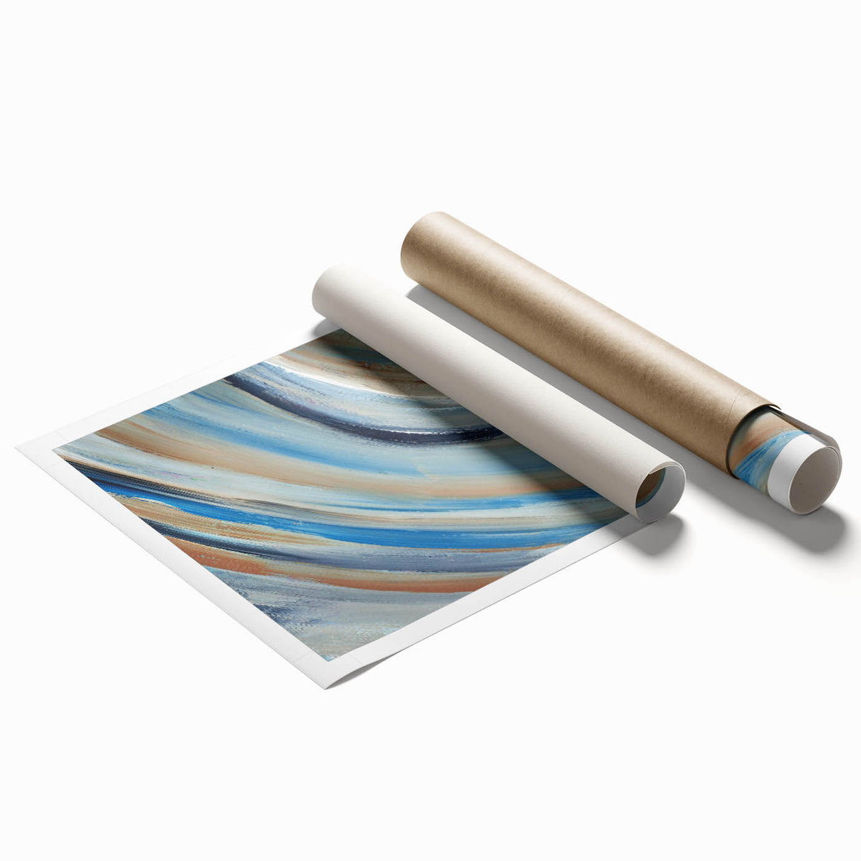 Sweeping Motion Blues – Modern Abstract Canvas Prints in Earth Tones