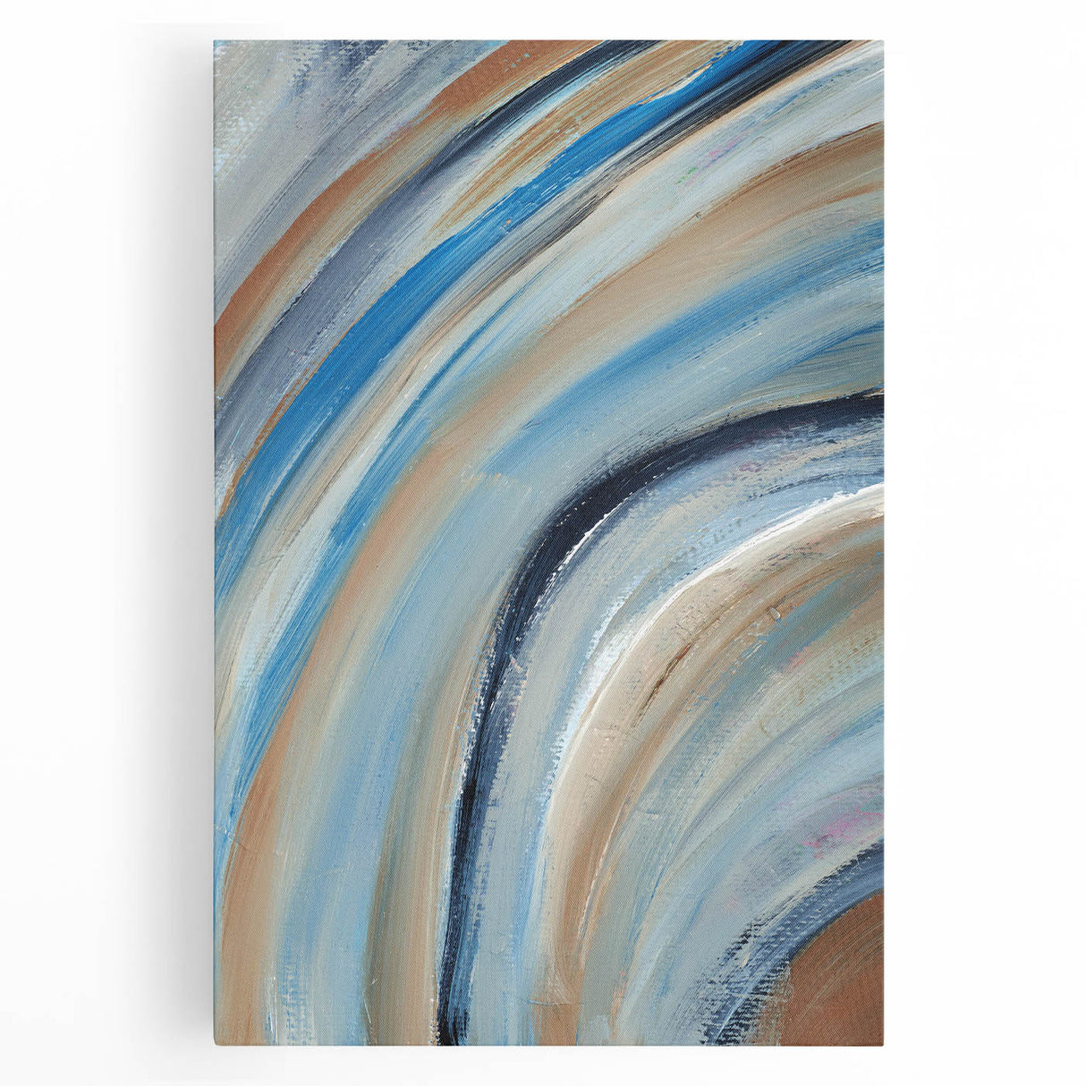 Sweeping Motion Blues – Modern Abstract Canvas Prints in Earth Tones