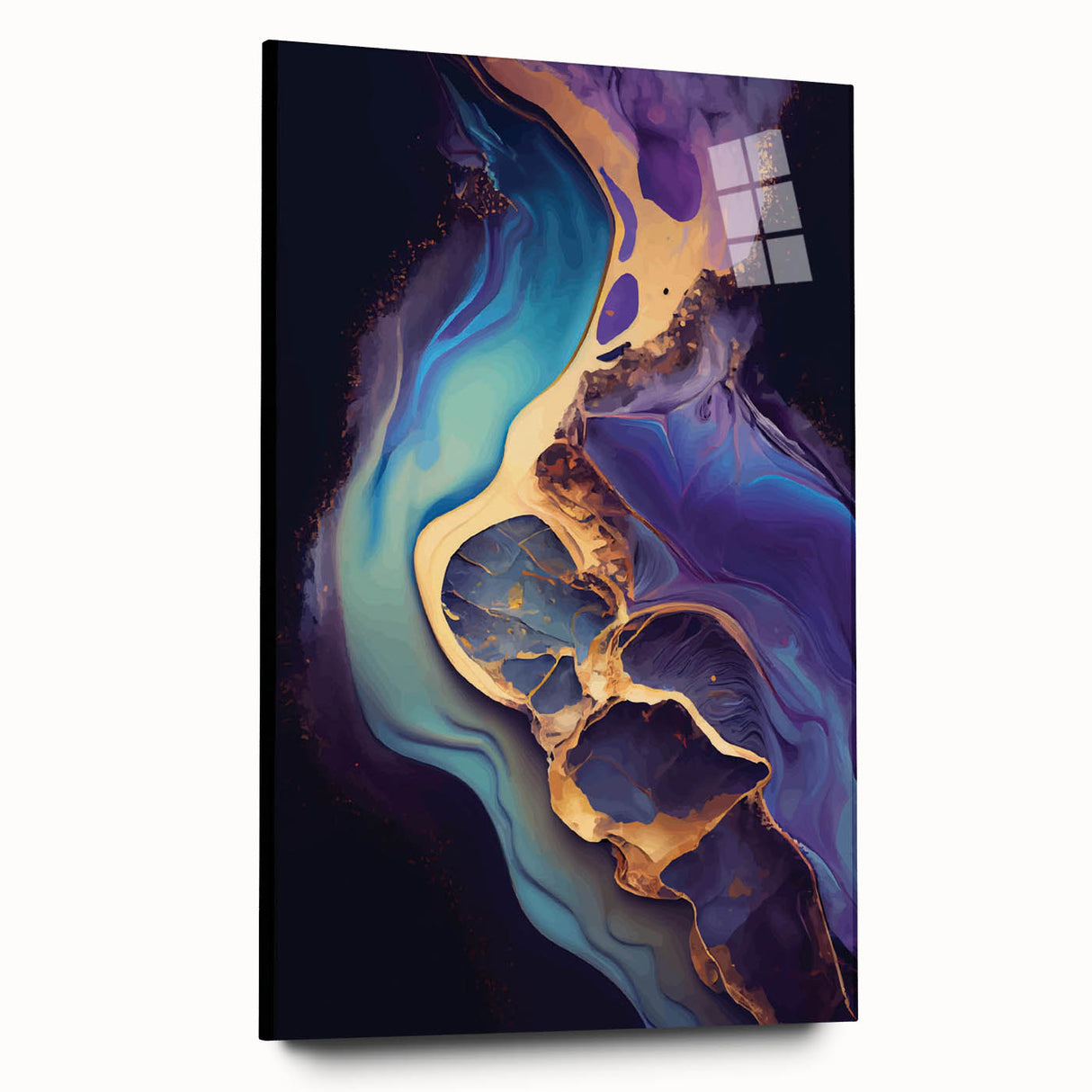 Upscale Abstract Art Collection – Teal, Purple & Gold Canvas
