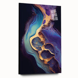 Upscale Abstract Art Collection – Teal, Purple & Gold Canvas
