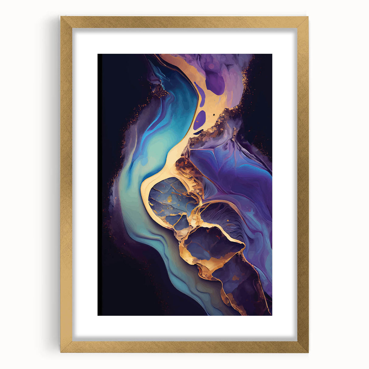 Upscale Abstract Art Collection – Teal, Purple & Gold Canvas