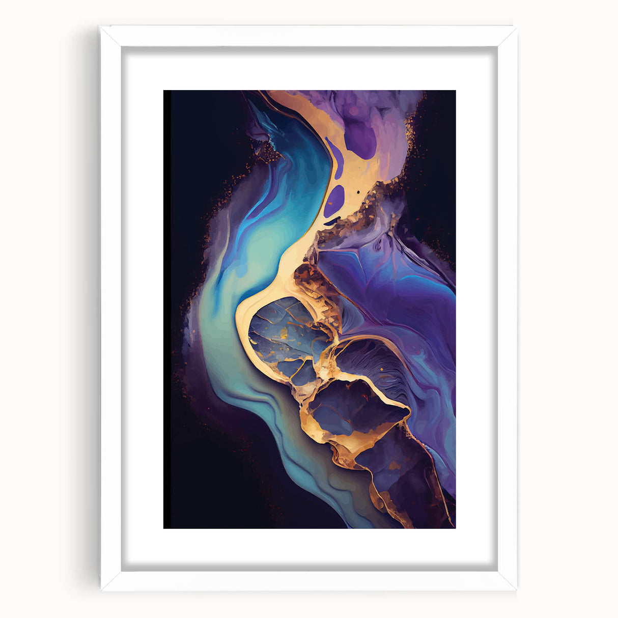 Upscale Abstract Art Collection – Teal, Purple & Gold Canvas