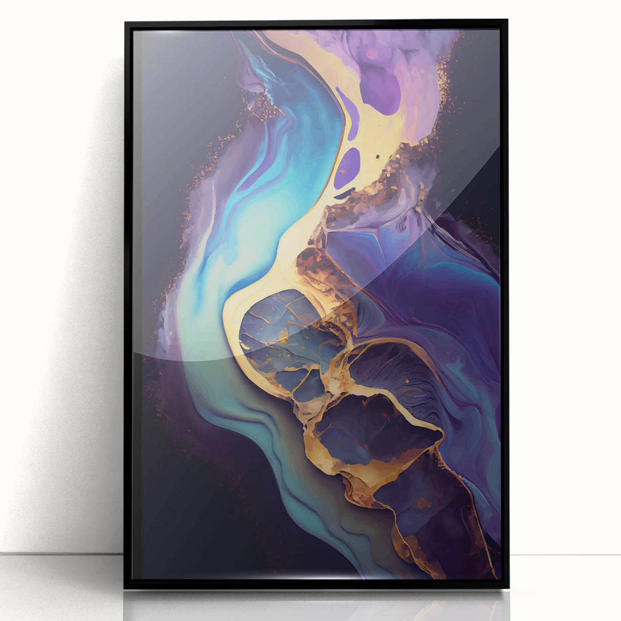 Upscale Abstract Art Collection – Teal, Purple & Gold Canvas
