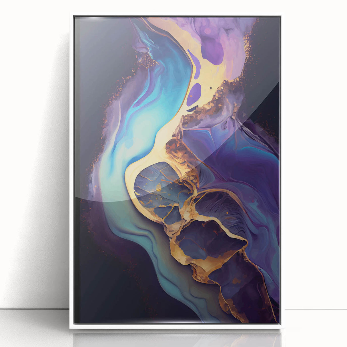 Upscale Abstract Art Collection – Teal, Purple & Gold Canvas