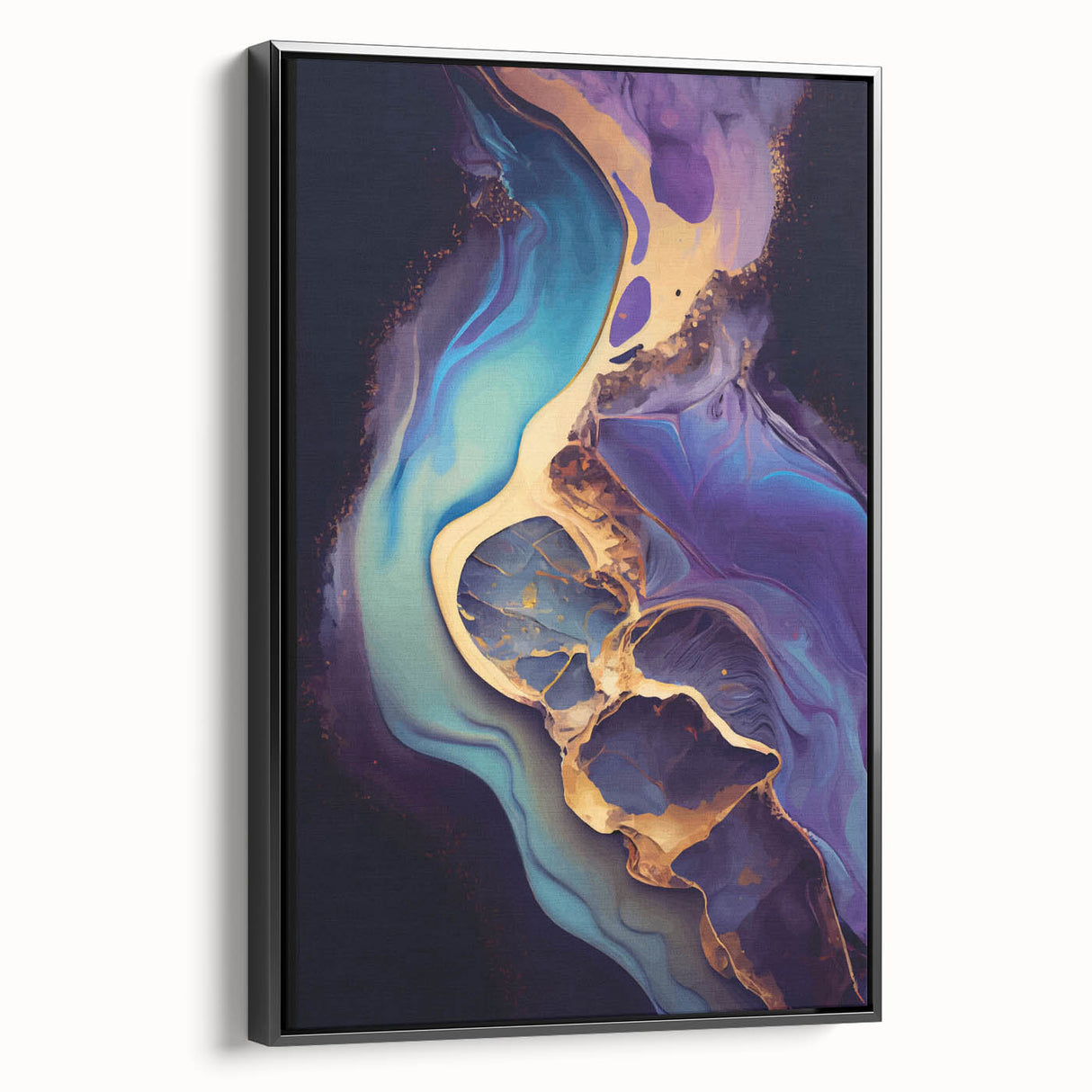 Upscale Abstract Art Collection – Teal, Purple & Gold Canvas