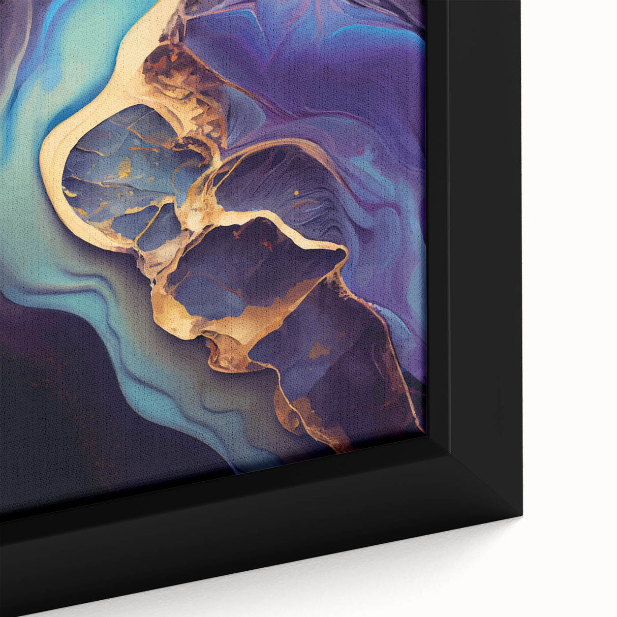 Upscale Abstract Art Collection – Teal, Purple & Gold Canvas