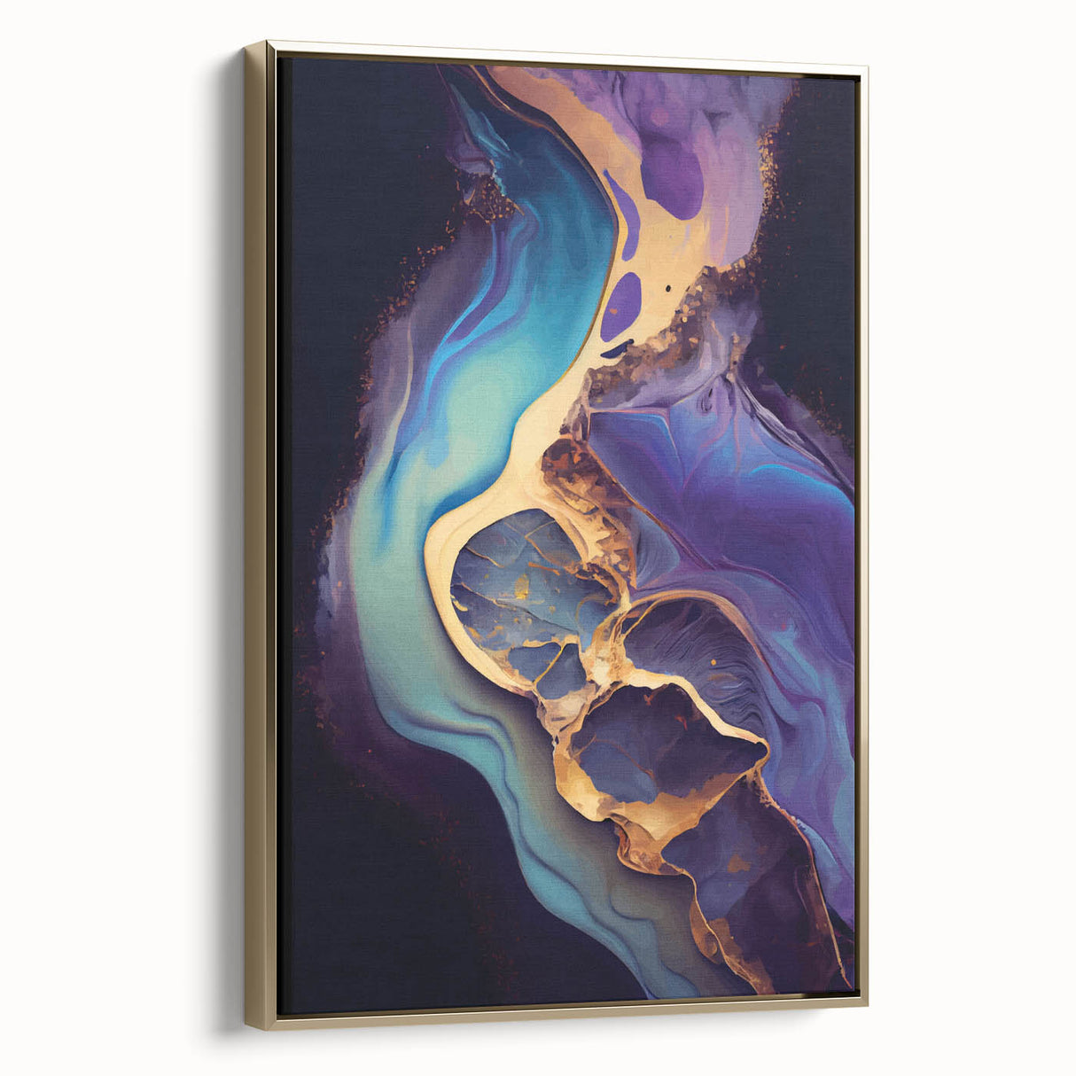 Upscale Abstract Art Collection – Teal, Purple & Gold Canvas