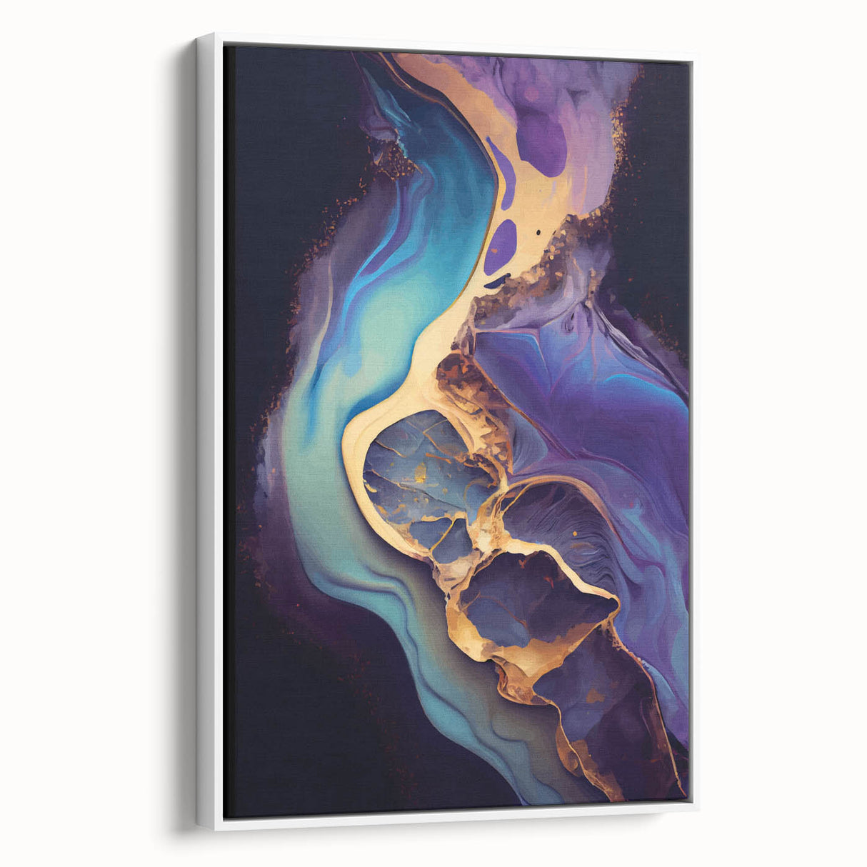 Upscale Abstract Art Collection – Teal, Purple & Gold Canvas