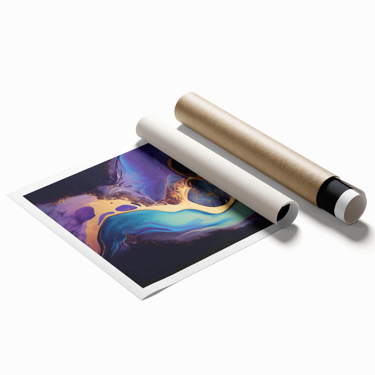 Upscale Abstract Art Collection – Teal, Purple & Gold Canvas