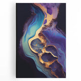 Upscale Abstract Art Collection – Teal, Purple & Gold Canvas