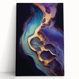 Upscale Abstract Art Collection – Teal, Purple & Gold Canvas