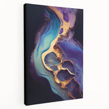 Upscale Abstract Art Collection – Teal, Purple & Gold Canvas