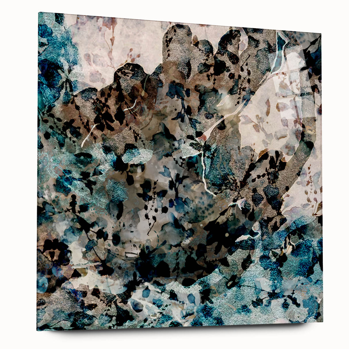 Earthen Harmony Abstracts – Teal and Beige Modern Abstract Wall Art