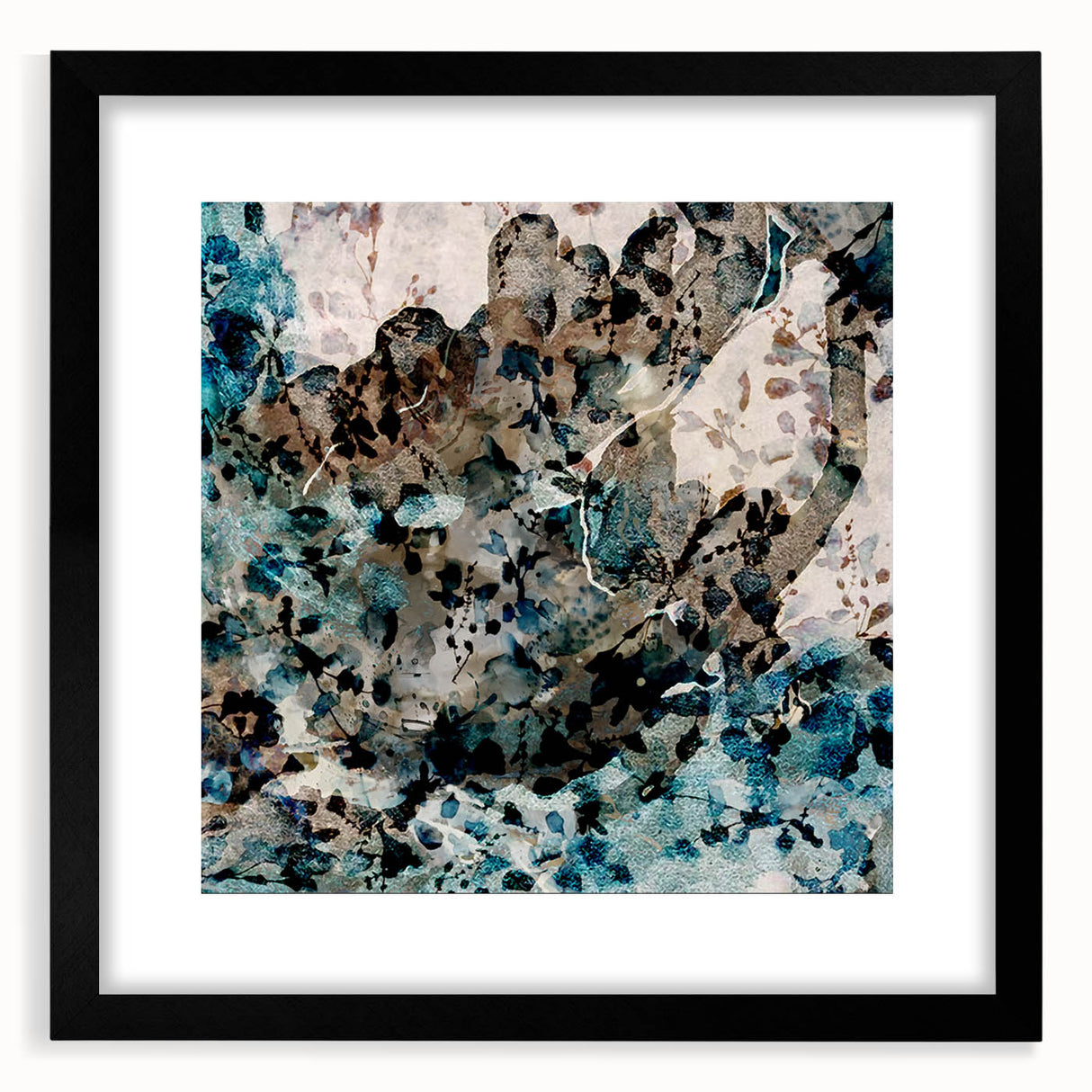 Earthen Harmony Abstracts – Teal and Beige Modern Abstract Wall Art