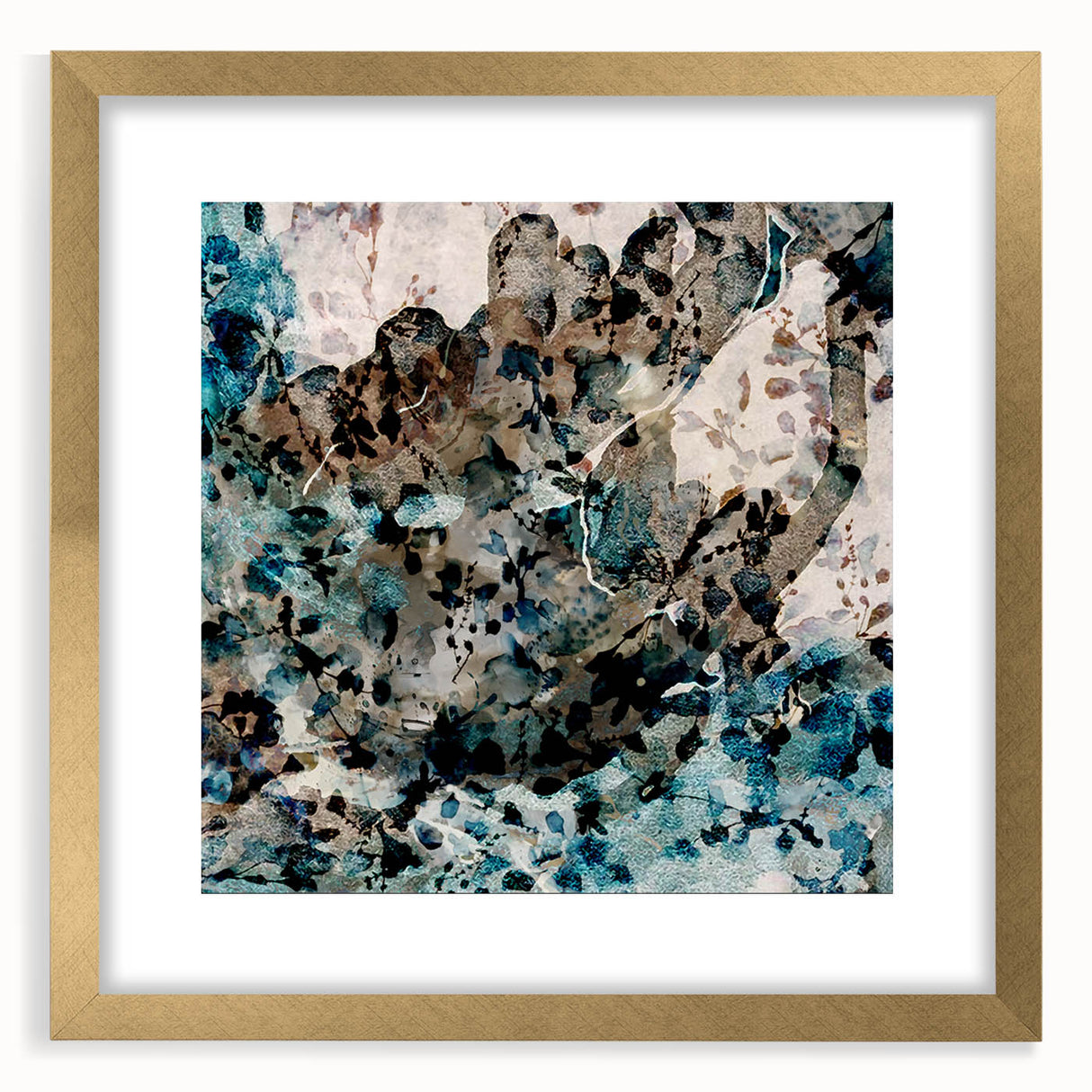 Earthen Harmony Abstracts – Teal and Beige Modern Abstract Wall Art