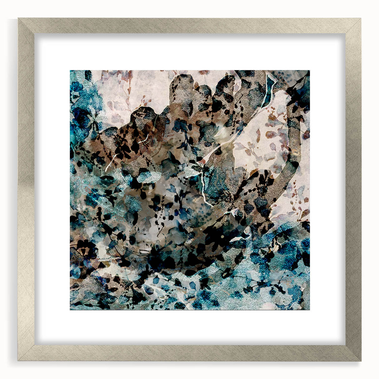 Earthen Harmony Abstracts – Teal and Beige Modern Abstract Wall Art
