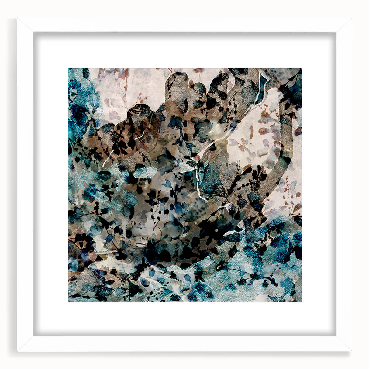 Earthen Harmony Abstracts – Teal and Beige Modern Abstract Wall Art