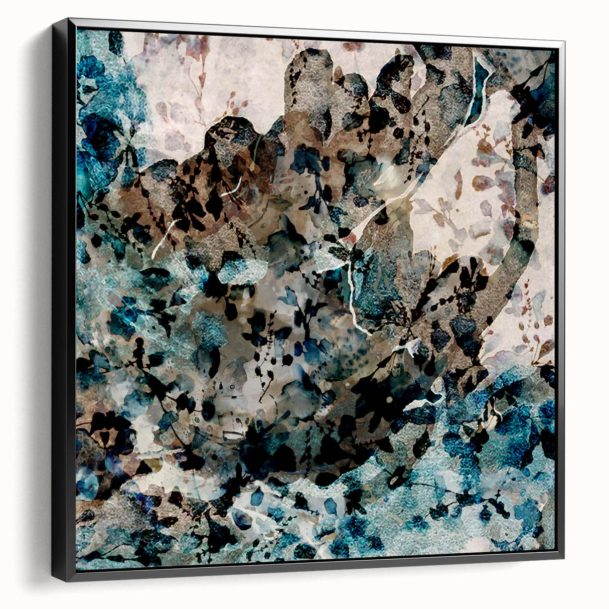 Earthen Harmony Abstracts – Teal and Beige Modern Abstract Wall Art